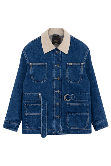 Denim jacket with a corduroy collar - BRUSNIKA Women Clothes