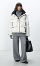 Down jacket with a stand collar and hood - BRUSNIKA. Women clothes