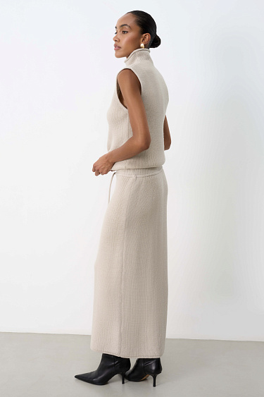 Wool knit midi skirt - BRUSNIKA Women Clothes