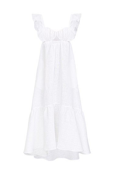 Linen maxi dress - BRUSNIKA Women Clothes