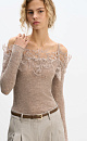 Merino wool longsleeve with lace - BRUSNIKA. Women clothes