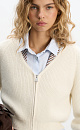 Zippered fox-fur cardigan - BRUSNIKA. Women clothes