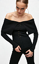 Off-the-shoulder knit top - BRUSNIKA. Women clothes