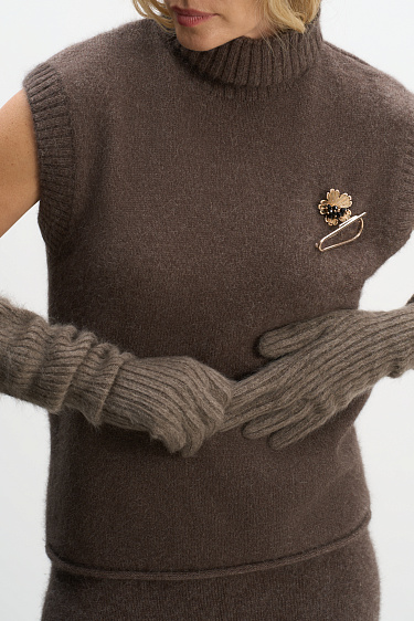 Fox Down Knitted Vest - BRUSNIKA Women Clothes