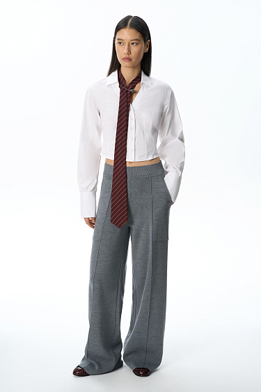 Straight-cut knitted trousers - BRUSNIKA Women Clothes