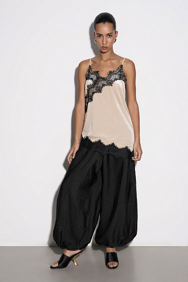 Velvet top with lace - BRUSNIKA Women Clothes