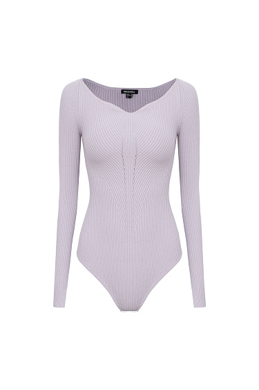 Curved neckline bodysuit - BRUSNIKA Women Clothes