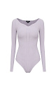 Curved neckline bodysuit - BRUSNIKA. Women clothes
