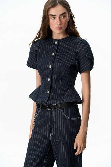 A cotton jacket with puffed sleeves - BRUSNIKA Women Clothes