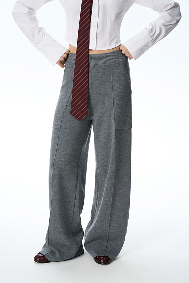 Straight-cut knitted trousers - BRUSNIKA Women Clothes