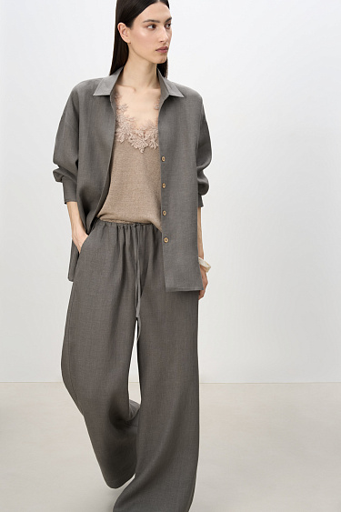Loose 100% linen shirt - BRUSNIKA Women Clothes