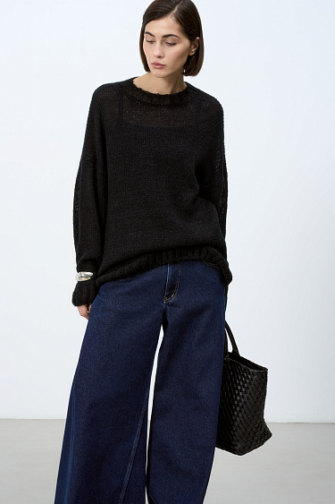 Semi-sheer openwork jumper - BRUSNIKA Women Clothes