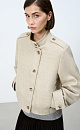 Woolen bomber jacket with a stand collar - BRUSNIKA. Women clothes