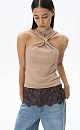 Knitted top with a decorative element - BRUSNIKA. Women clothes