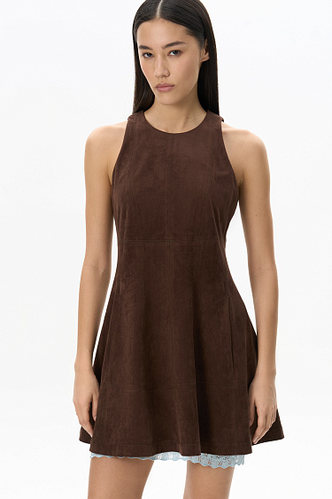 Mini suede Dress - BRUSNIKA Women Clothes