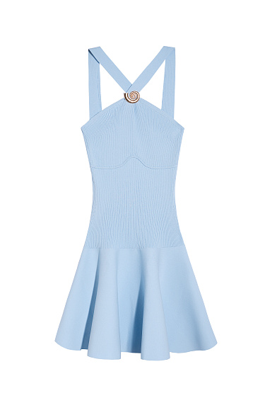 Mini dress with curly buckle - BRUSNIKA Women Clothes
