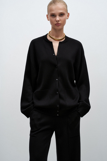 Knitted merino wool bomber jacket - BRUSNIKA Women Clothes