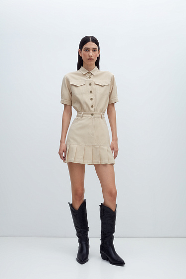 Short sleeve denim dress - BRUSNIKA Women Clothes