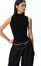 knitted viscose top with a high neck - BRUSNIKA. Women clothes