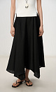 Asymmetrical midi skirt made of linen - BRUSNIKA. Women clothes