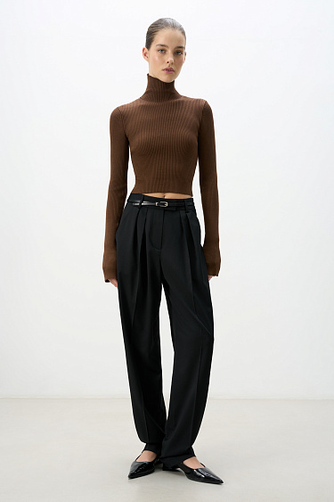 Short-sleeved viscose turtleneck - BRUSNIKA Women Clothes