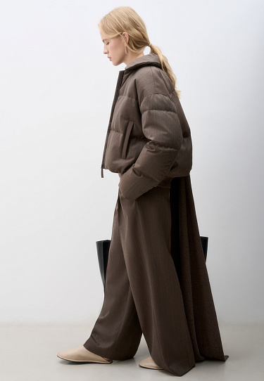 Down jacket with a wool collar - BRUSNIKA Women Clothes