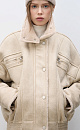 Woolen bomber jacket with a stand collar - BRUSNIKA. Women clothes