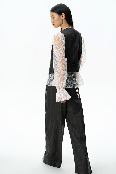 Striped Office Trousers - BRUSNIKA Women Clothes