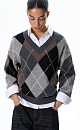 Cashmere jumper with an Argyle pattern - BRUSNIKA. Women clothes