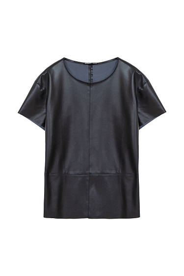 Faux leather t-shirt - BRUSNIKA Women Clothes