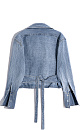 denim shirt with wide shoulders - BRUSNIKA. Women clothes