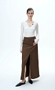 Denim skirt with front slit - BRUSNIKA. Women clothes