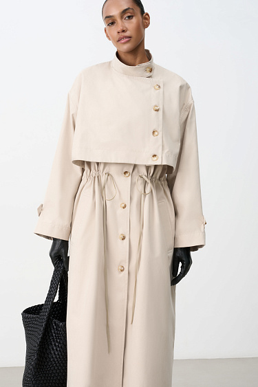 Single-breasted trench coat with a yoke - BRUSNIKA Women Clothes