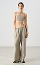 100% linen trousers with a drawstring - BRUSNIKA. Women clothes