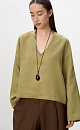 100% linen V-neck shirt - BRUSNIKA. Women clothes