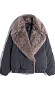 Down jacket with a fur collar - BRUSNIKA. Women clothes