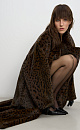 Eco-fur coat with animalistic print - BRUSNIKA. Women clothes