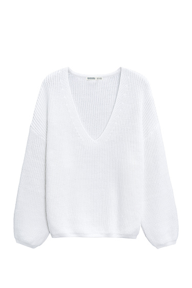 V-neck cotton knit jumper - BRUSNIKA Women Clothes