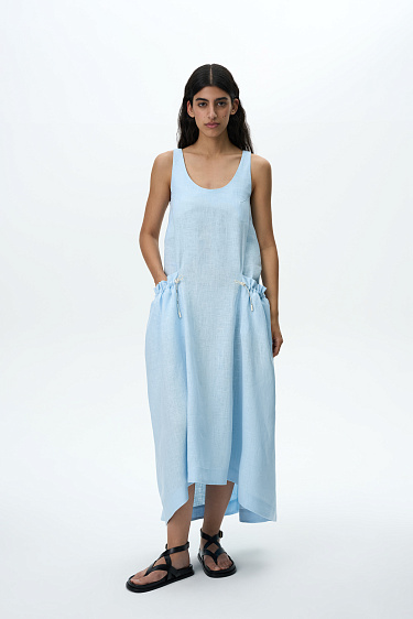 Dress with a drawstring waist - BRUSNIKA Women Clothes