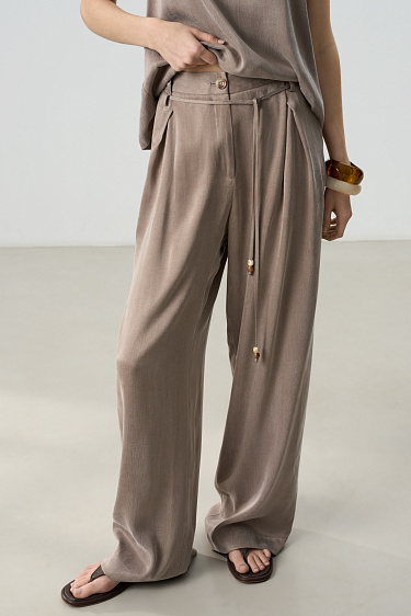 Loose cupra trousers - BRUSNIKA Women Clothes