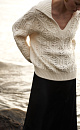 Openwork jumper with polo collar - BRUSNIKA. Women clothes
