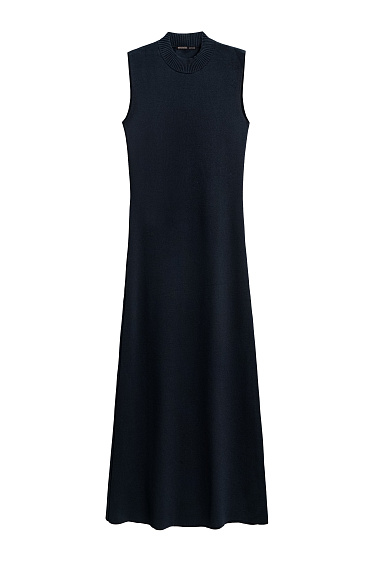 Knitted dress with a stand-up collar - BRUSNIKA Women Clothes