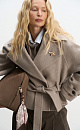 Short trench coat made of wool - BRUSNIKA. Women clothes