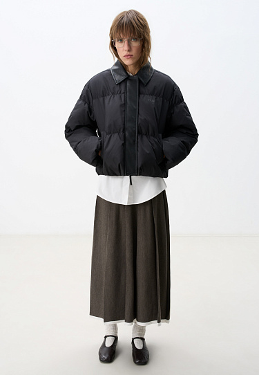 Down jacket with a turn-down collar - BRUSNIKA Women Clothes