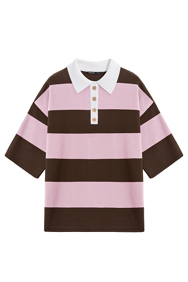 T-shirt with a polo collar - BRUSNIKA Women Clothes