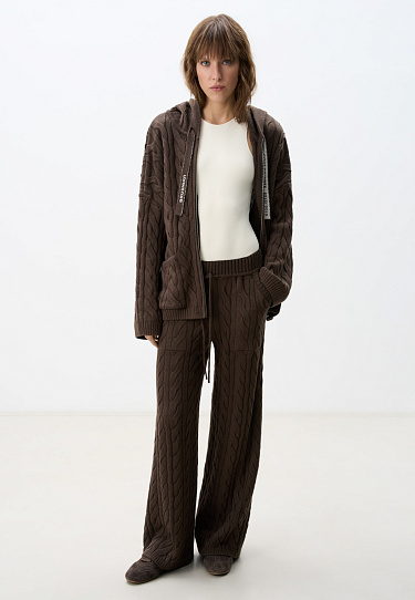 Knitted trousers with braids - BRUSNIKA Women Clothes