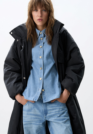 Long jacket with drawstring - BRUSNIKA Women Clothes