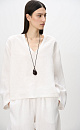 100% linen V-neck shirt - BRUSNIKA. Women clothes