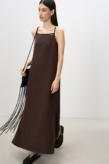 Loose 100% linen sundress - BRUSNIKA Women Clothes