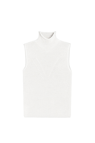 Knitted vest with a high collar - BRUSNIKA Women Clothes